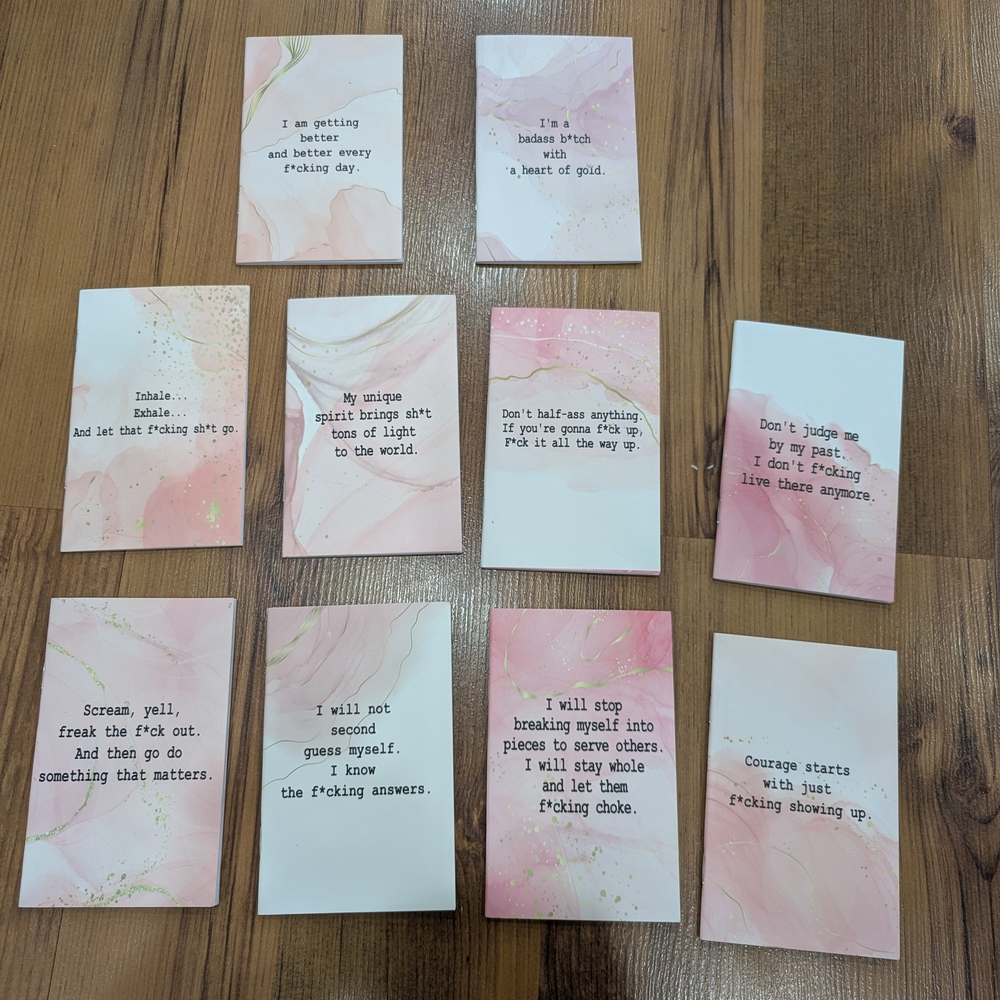 New Set Of 10 Mini Notebooks With Motivational Healing Quotes